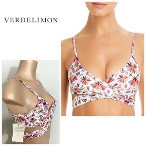 New. Verdelimon floral/bird wrap bikini top. Large. Retails $198